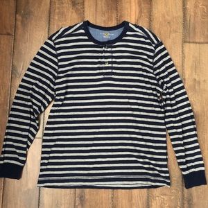 Blue/Gray striped Long sleeve Henley by Club Room